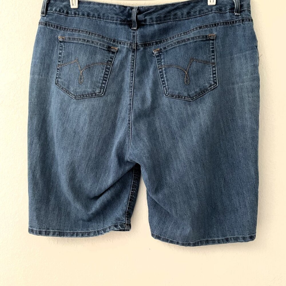 Just My Size Plus Blue Denim High Rise Bermuda Shorts 22W